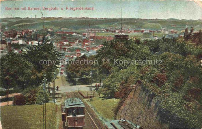 Barmen Elberfeld WUPPERTAL Barmer Bergbahn mit Kriegerdenkmal