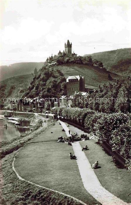 Cochem Kochem Mosel Panorama Burg mit Anlagen