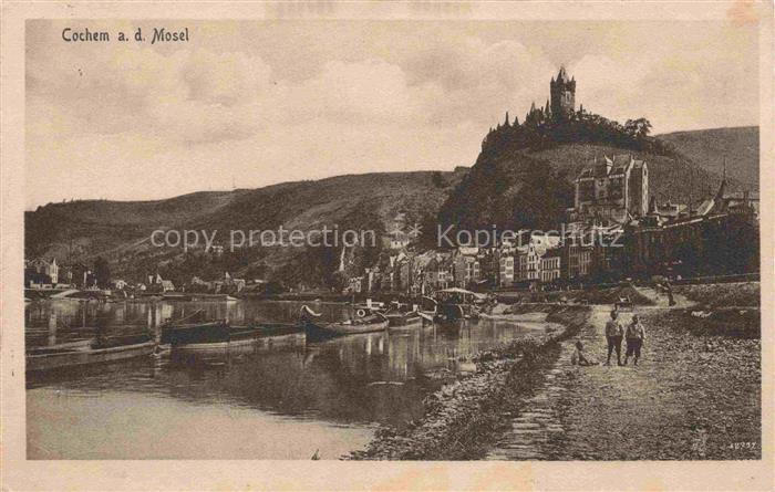 Cochem Kochem Mosel Panorama mit Burg Feldpost