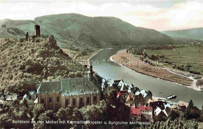Beilstein Mosel Rheinland-Pfalz mit Karmelitenkloster und Burgruine Metternich