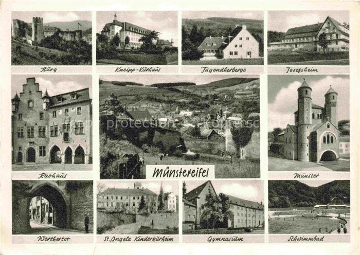 Muenstereifel Bad NRW Burg Kneipp Kurhaus Jugendherberge Josefsheim Rathaus Muen
