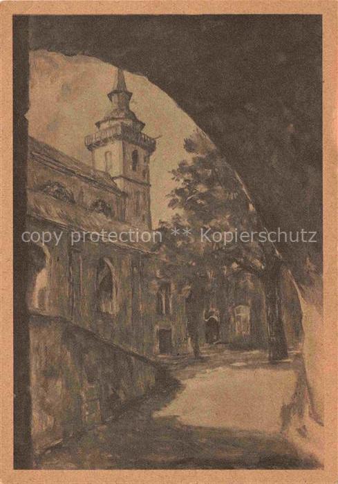 Siegburg NRW Abtei Michaelsberg Blick durch den Torbogen auf Innenhof und Kirche
