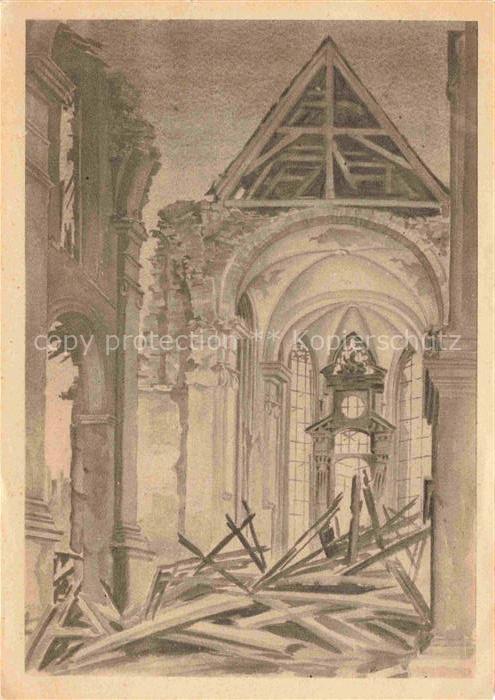 Siegburg NRW Abteikirche Michaelsberg Blick in den zerstoerten Chor mit Altar