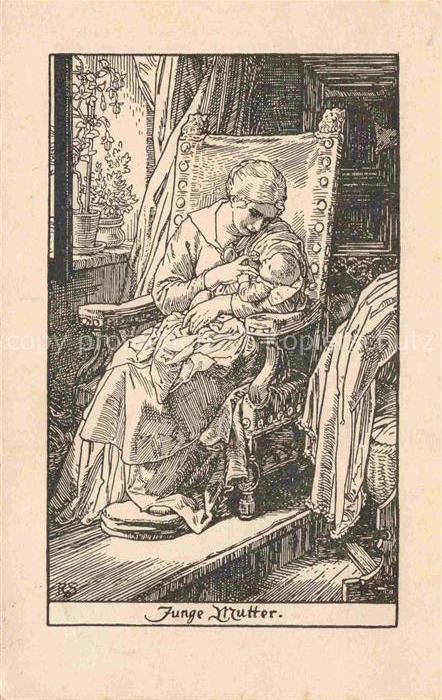 SCHaeFER Rudolf Kuenstlerkarte Potsdam Junge Mutter