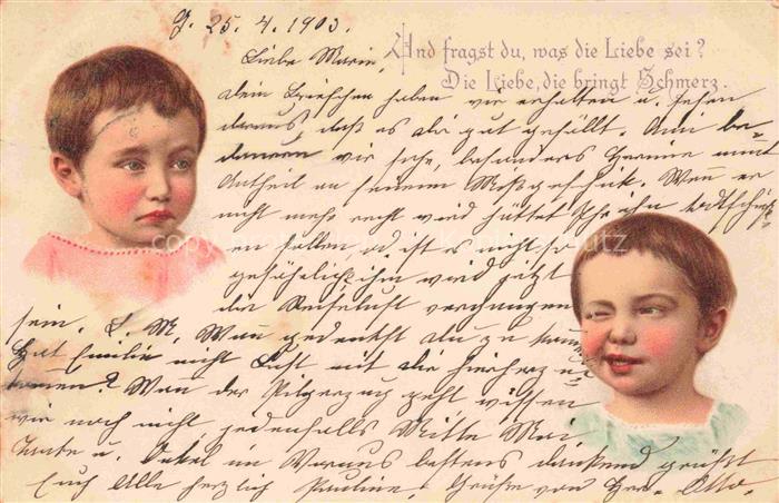 Kinder Child Enfants Gesicht zeugen Litho