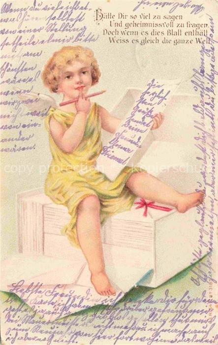 Engel Ange Angel Angelo-- Maedchen Litho