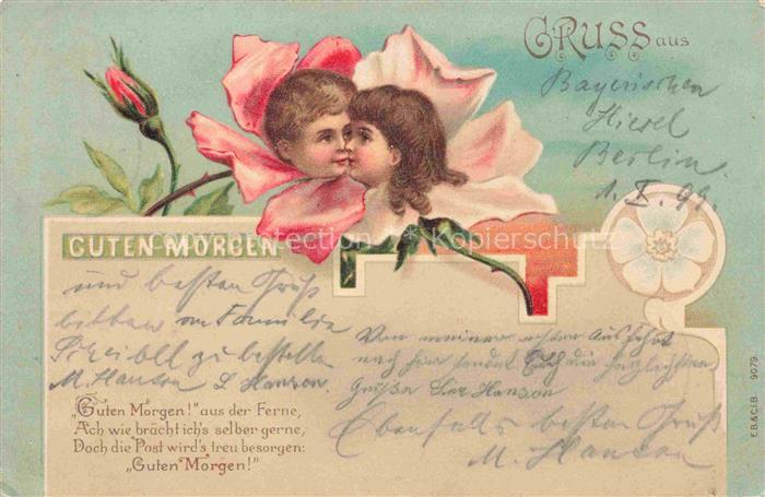 Gruss aus Bayern Guten Morgen Litho