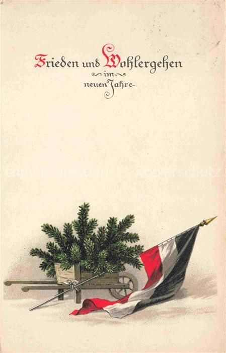 Schwarz Weiss Rot-Flagge (SWR) Litho Neujahrsgruss
