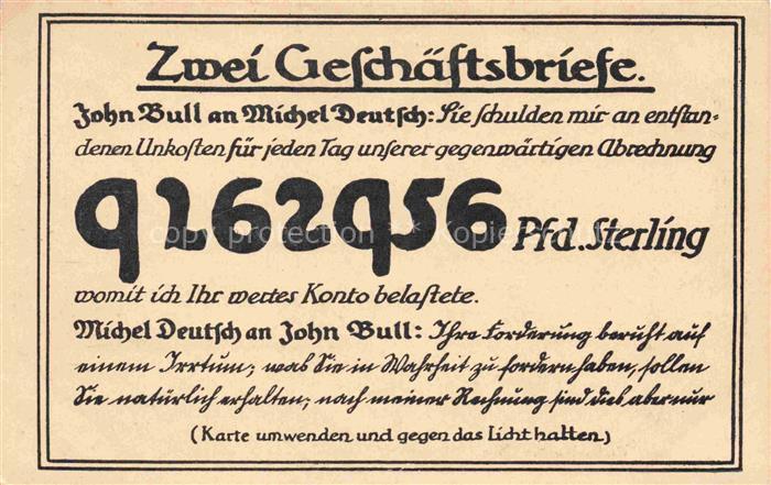 Politik Deutschland zwei Geschaeftsbriefe John Bull Michel deutsch