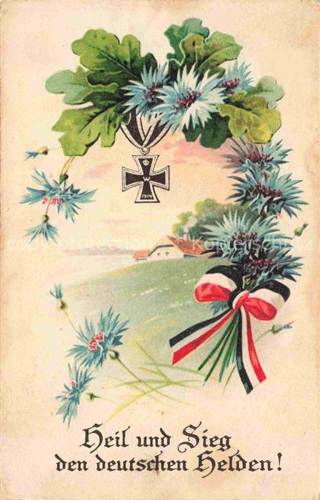 Schwarz Weiss Rot-Flagge (SWR) Litho Heil sieg deutschen Helden