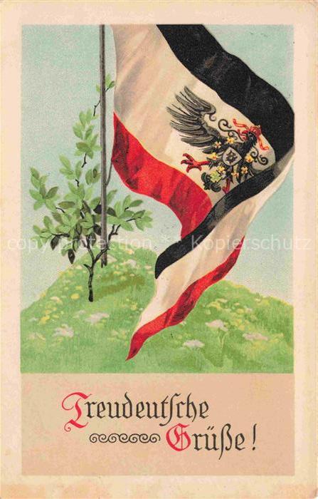 SWR Schwarz Weiss Rot-Flagge Litho Treudeutsche Gruesse