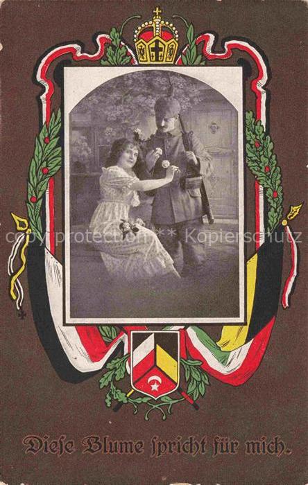 SWR Schwarz Weiss Rot-Flagge Litho diese Blume spricht fuer mich Soldat