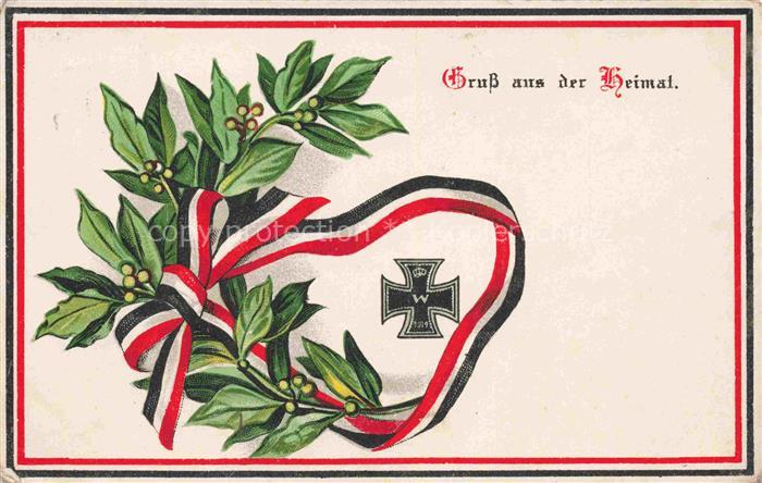 Schwarz Weiss Rot-Flagge (SWR) Litho Gruss au der Heimat