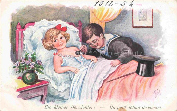 Verlag WS SB Nr. 1012 Maedchen Kinder Arzt Hut Litho