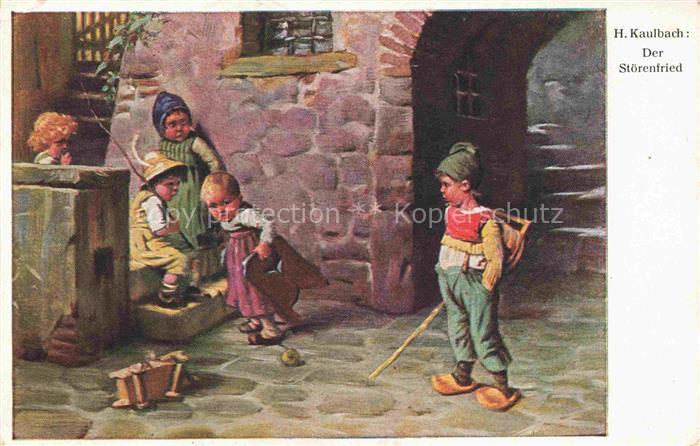 KAULBACH F A Kuenstlerkarte der Stoerenfried Kinder