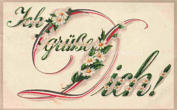 SWR Schwarz Weiss Rot-Flagge Litho Ich gruesse dich