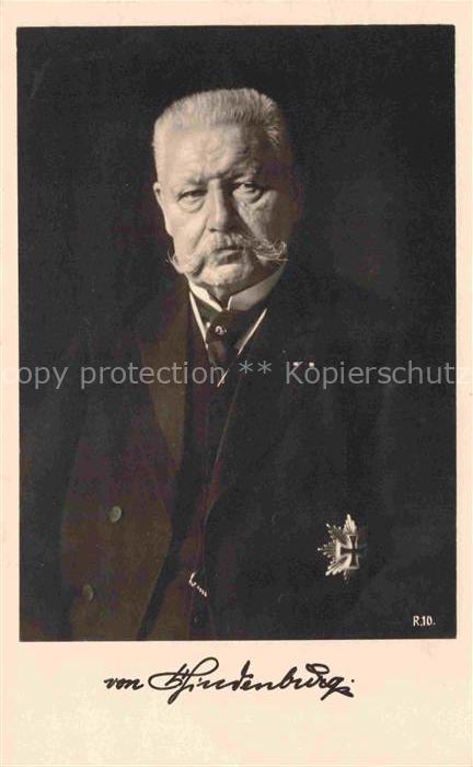 HINDENBURG  Paul von Politik