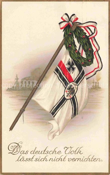 SWR Schwarz Weiss Rot-Flagge Litho das deutsche Volk laesst sich nicht vernichte