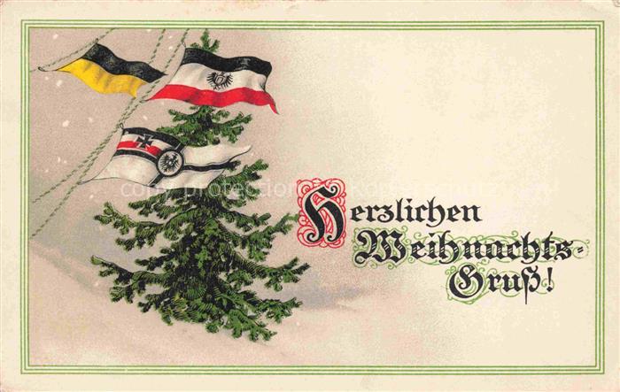 SWR Schwarz Weiss Rot-Flagge Litho Weihnachtsgruss Feldpost