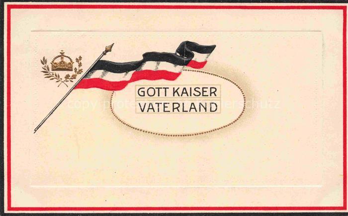 SWR Schwarz Weiss Rot-Flagge Litho Gott Kaiser Vaterland Krone