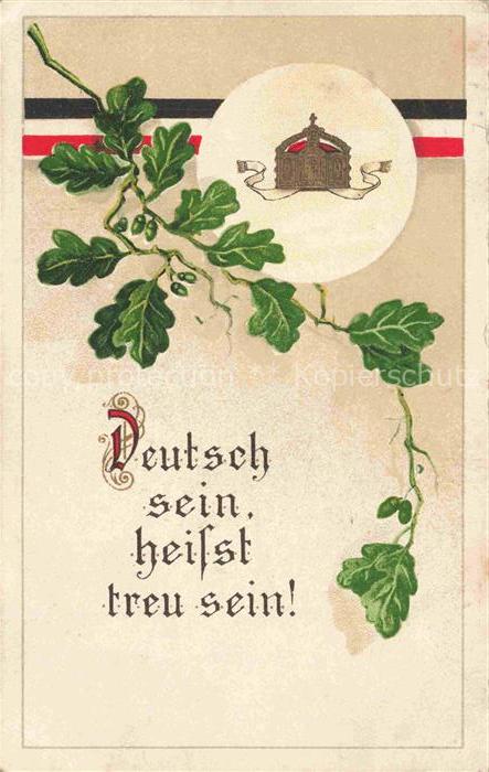 SWR Schwarz Weiss Rot-Flagge Litho deutsch sein heisst treu sein