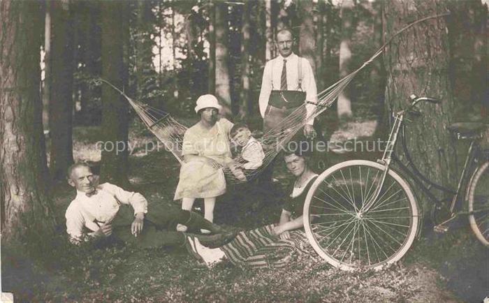 Fahrrad Bicycle Bicyclette Velo Bicicletta Bicicleta-- Haengematte Wald Kind
