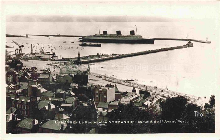 Dampfer Binnenschifffahrt Le Havre Paquebot Normandie Port