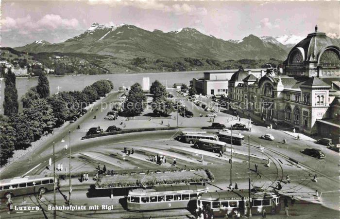 Bahnhof Gare Railway-Station Strassenbahn Bus Luzern