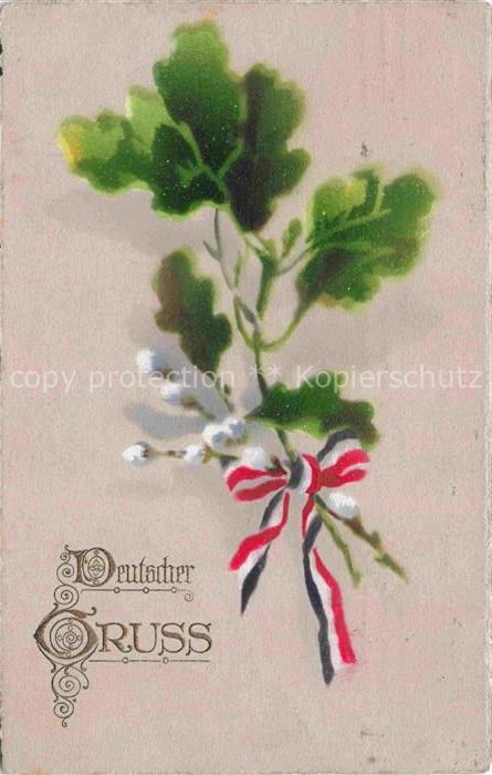 SWR Schwarz Weiss Rot-Flagge Litho Deutscher Gruss