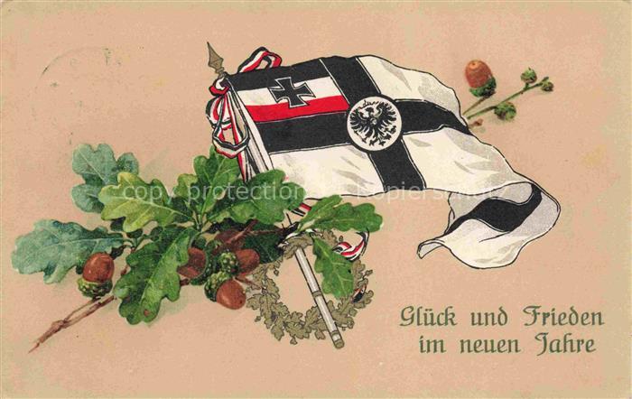 SWR Schwarz Weiss Rot-Flagge Litho Neujahrsgruss