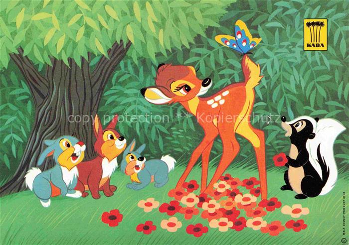 DISNEY  Walt Comics Kaba Kaninchen Bambi Stinktier Schmetterling