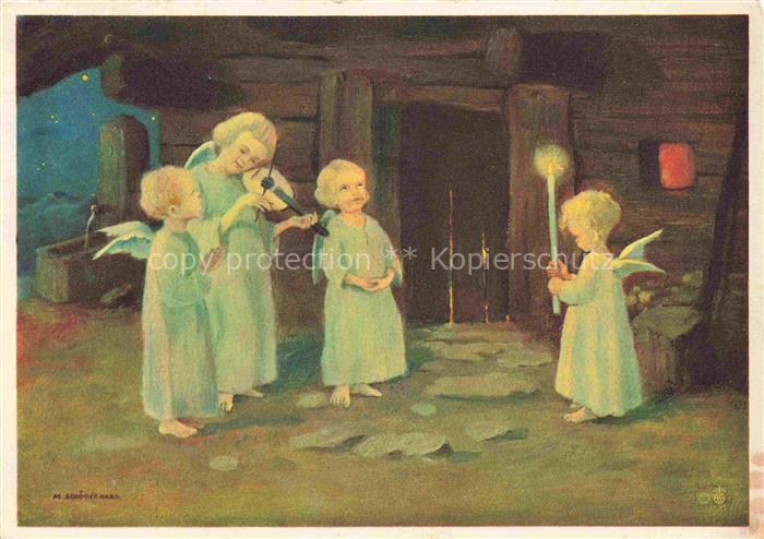 SCHoeNERMARK M. Kuenstlerkarte Engelstaendchen Weihnachten Nr. 4319 Muenchen