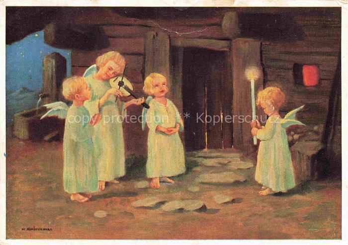 SCHoeNERMARK M. Kuenstlerkarte Engelsstaendchen Nr. 4319 Weihnachten Engel Kinde