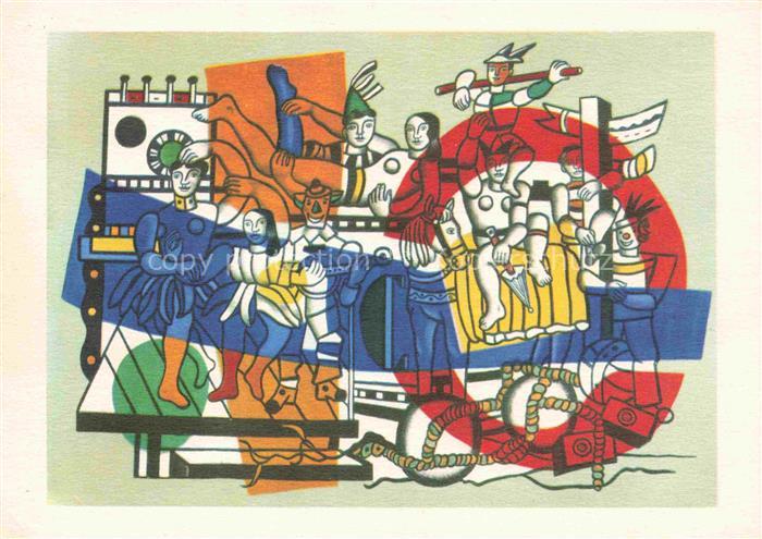 LEGER F. Kuenstlerkarte la grande parade Circus