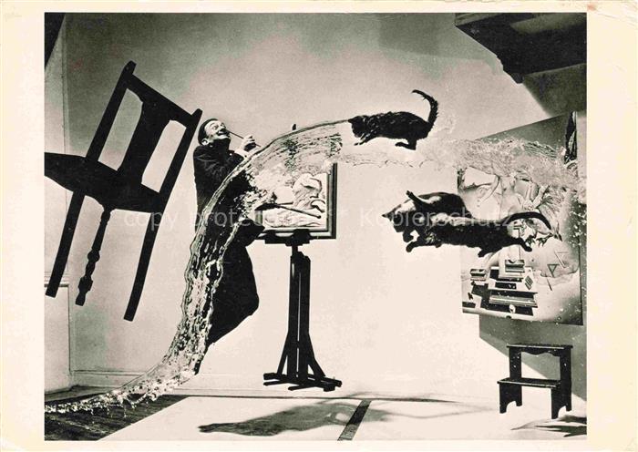 DALI Salvador Kuenstlerkarte Atomicus Katzen