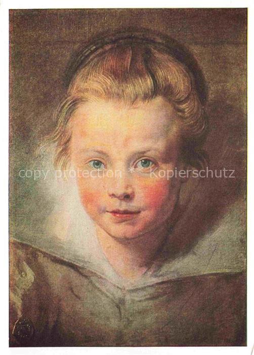 RUBENS Paul-Peter Pierre-Paul (1577-1640) Kuenstlerkarte Kinderkopf erste Toecht