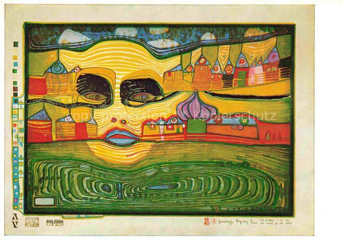 HUNDERTWAssER Friedrich Kuenstlerkarte Irinaland auf dem Balkan