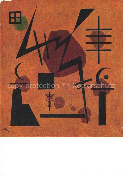 KANDINSKY Wassily (1866-1944) Kuenstlerkarte Angulaire Winkelig