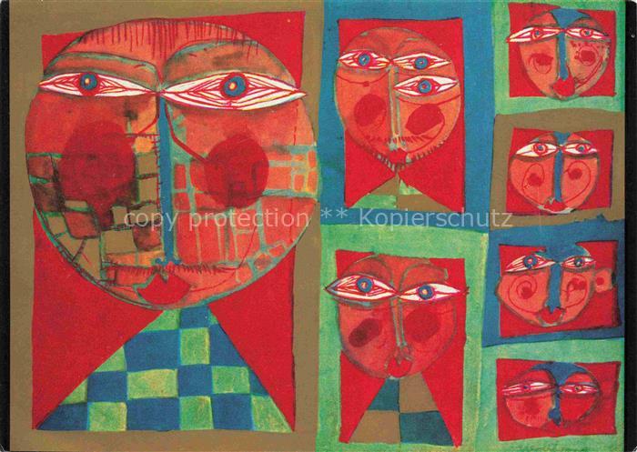 HUNDERTWAssER Friedrich Kuenstlerkarte die Glorreichen Sieben