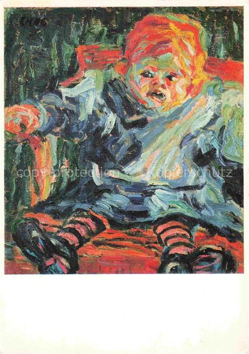 HECKEL Erich Kuenstlerkarte Sitzendes Kind Berlin