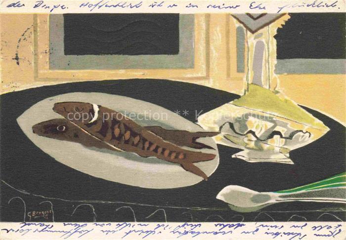 BRAQUE George (1882-1963) Kuenstlerkarte La Carafe Art Moderne Paris