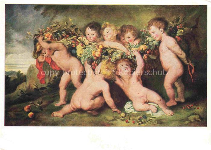 RUBENS Paul-Peter Pierre-Paul (1577-1640) Kuenstlerkarte der Fruechtekranz Muenc