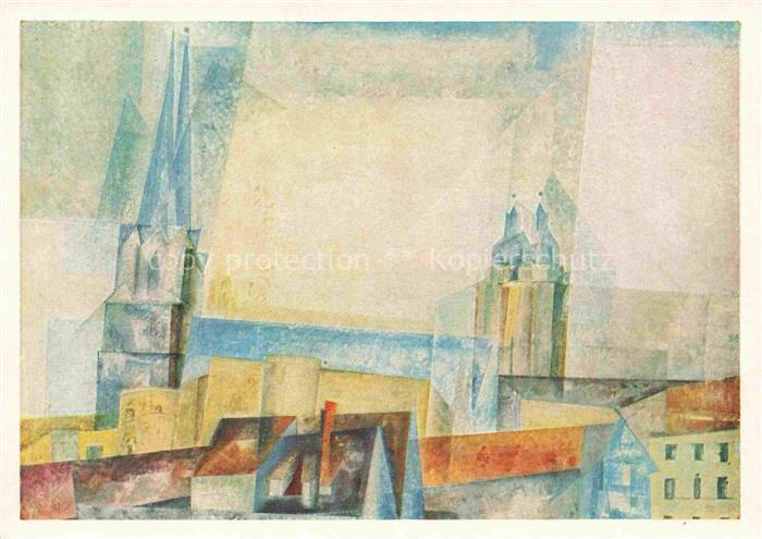 FEININGER Lyonel Kuenstlerkarte Tuerme ueber der Stadt Koeln