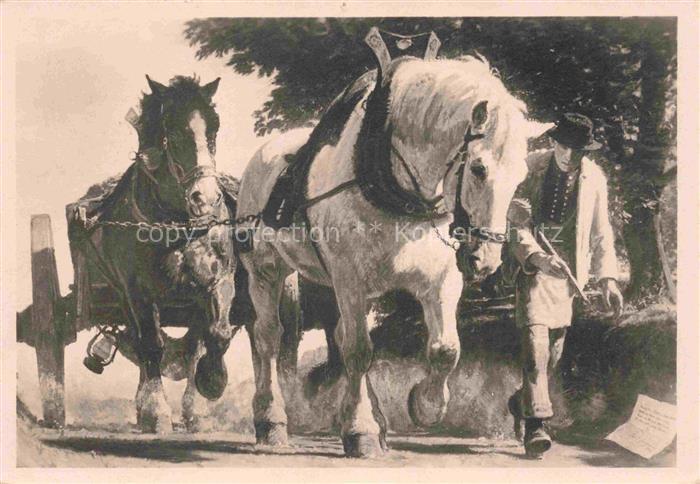 JUNGHANNS Jul. P. Kuenstlerkarte Pferdkutsche Berg an