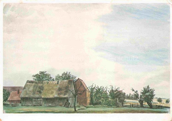 DROST Hermann Kuenstlerkarte Alte Scheune Berlin