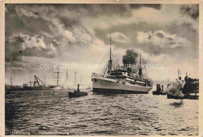 Dampfer Oceanliner Hamburg Hafenstimmung