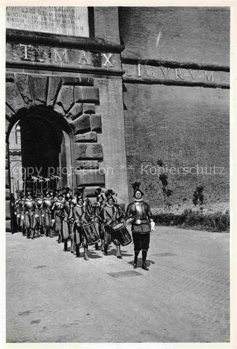 Schweizergarde Guardia Svizzera Leibgarde Aufmarsch Soldaten