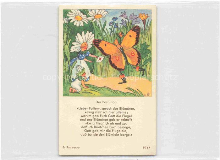 IBM BOHATTA-MORPURGO Ida (1900-1992) Kuenstlerkarte der Postillon Schmetterling