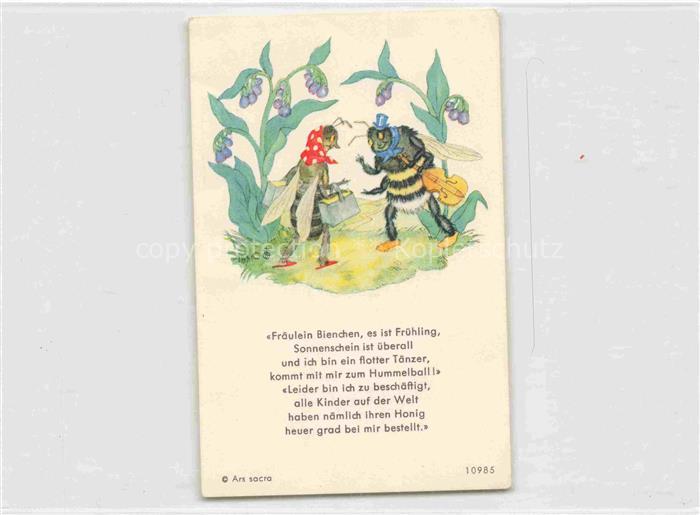 IBM BOHATTA-MORPURGO Ida (1900-1992) Kuenstlerkarte Biene Fruehling Ars Sacra