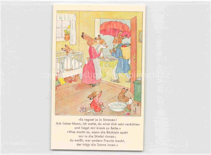 IBM BOHATTA-MORPURGO Ida (1900-1992) Kuenstlerkarte Ostern Hasen Kaninchen Ars S